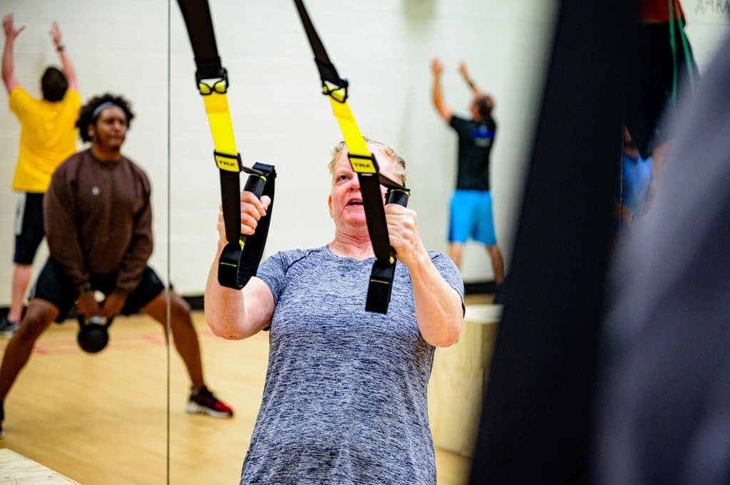 Séance de renforcement en salle de sport